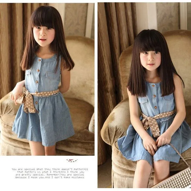 Oem coreano vaqueros del boutique vestidos strip para las niñas de ...