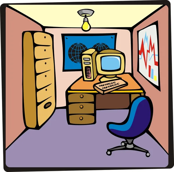 Oficina de dibujos animados — Vector stock © ensiferum #2135916