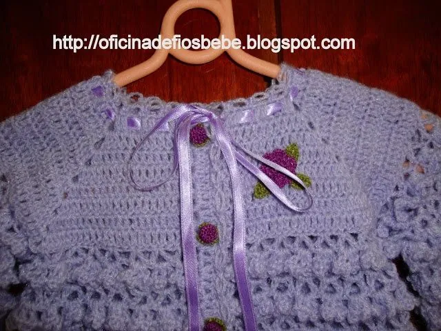 OFICINA DE FIOS BEBE: CASAQUINHO BABY EM CROCHET ADRIELLE ...