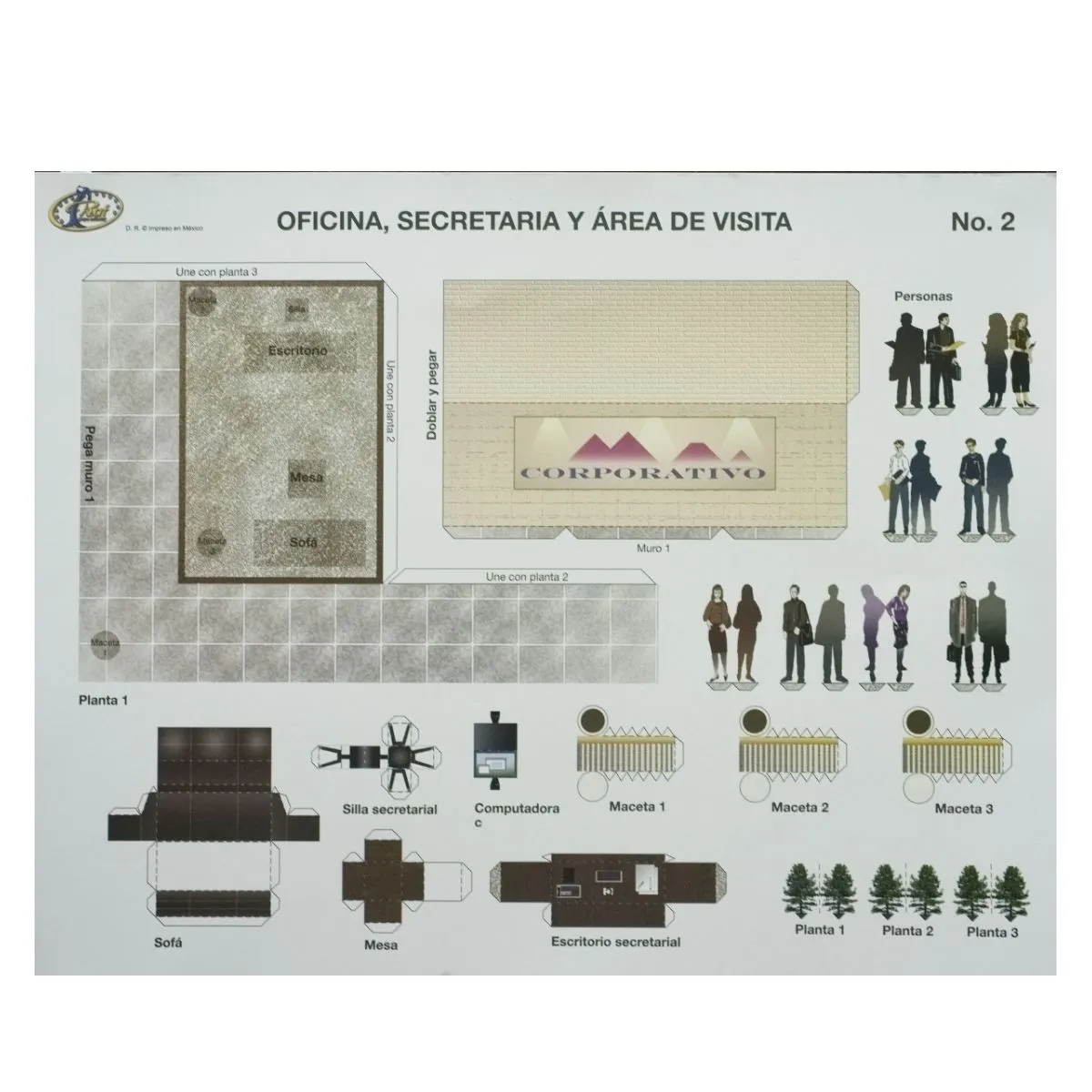 OFICINA MUEBLES Maqueta para Recortar y Armar – Fuji Hands OFICINA MUEBLES Maqueta para Recortar y Armar – Fuji Hands