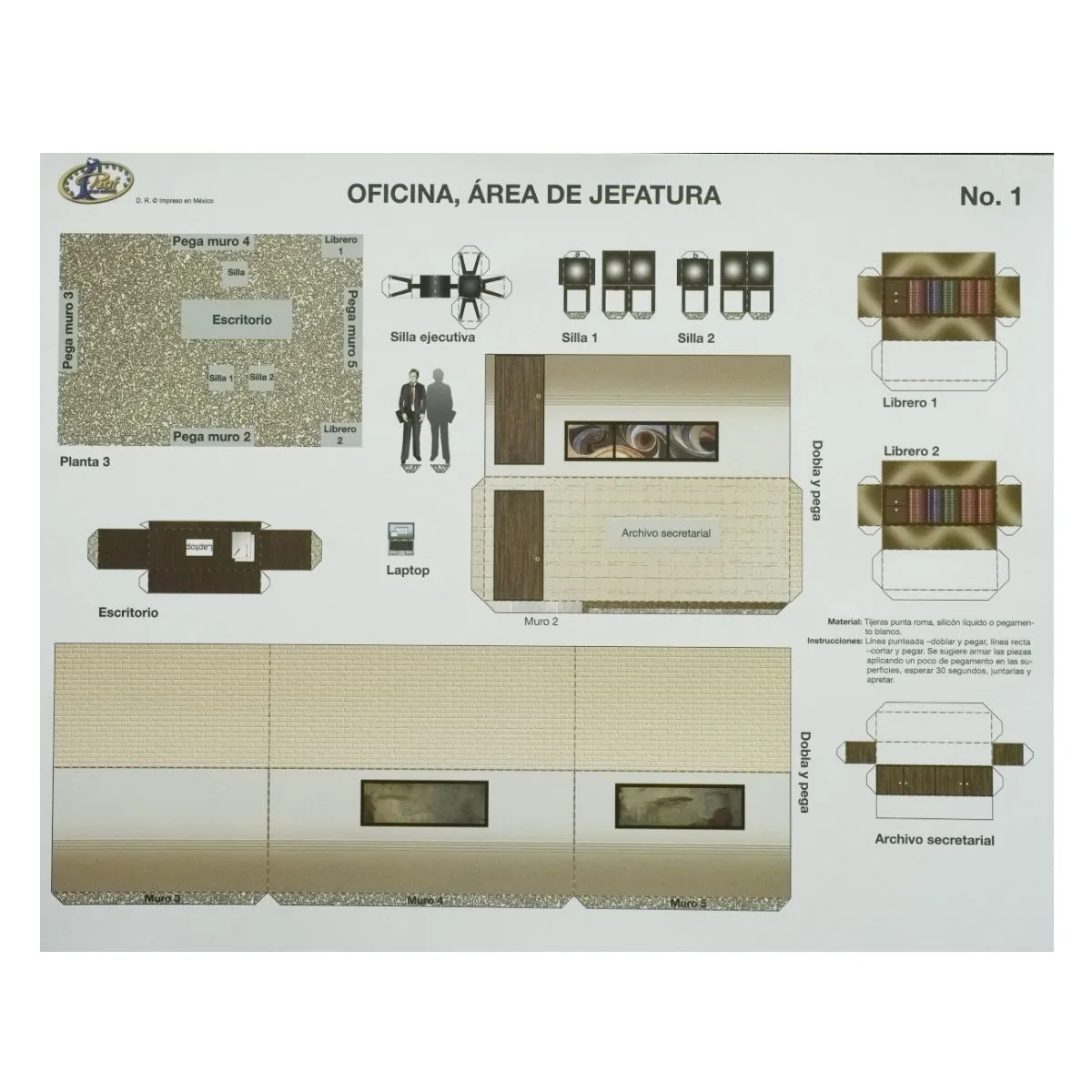 OFICINA MUEBLES Maqueta para Recortar y Armar – Fuji Hands