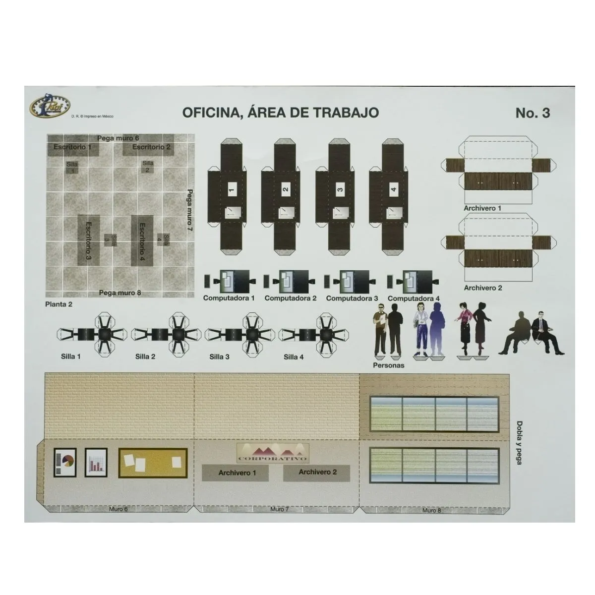 OFICINA MUEBLES Maqueta para Recortar y Armar – Fuji Hands