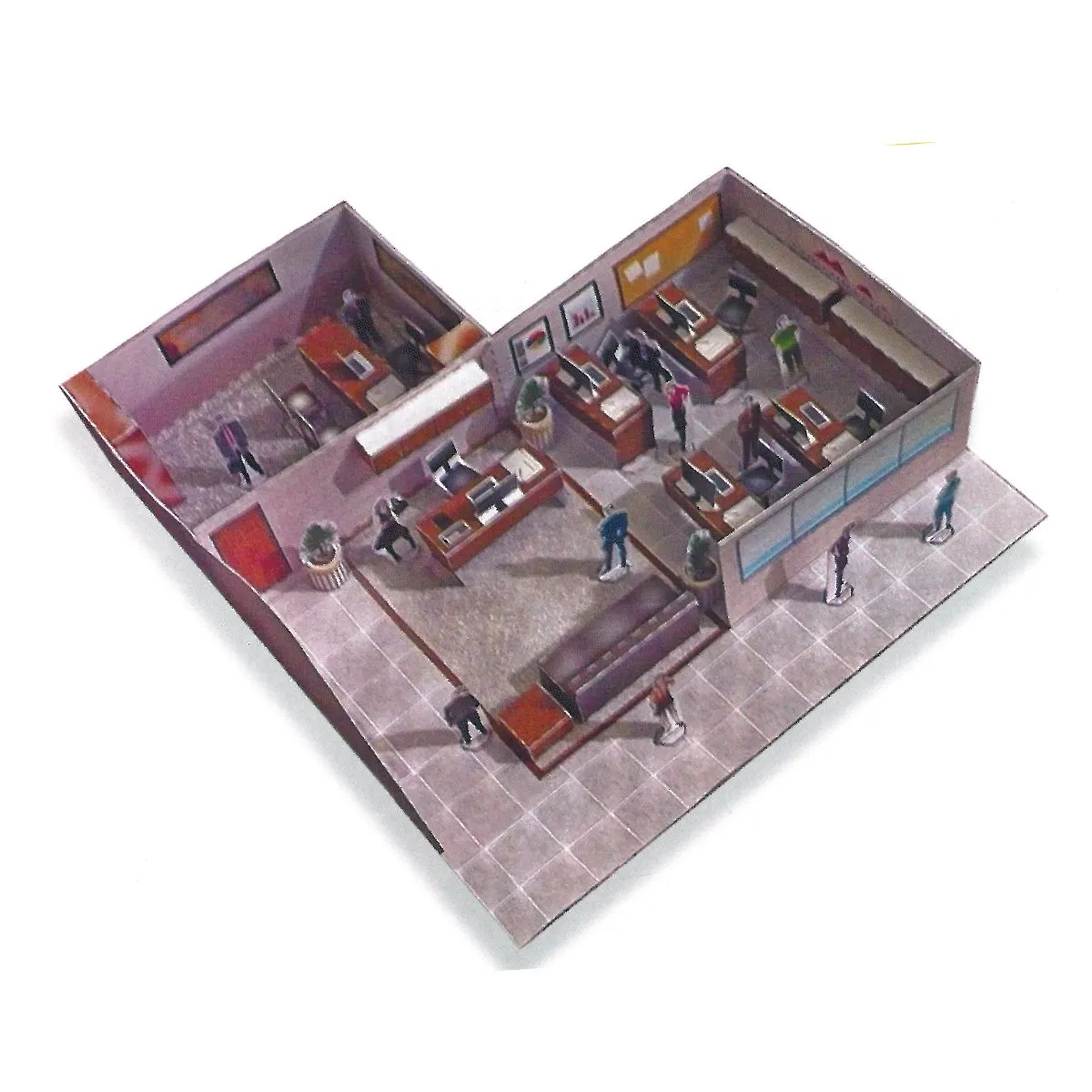 OFICINA MUEBLES Maqueta para Recortar y Armar – Fuji Hands
