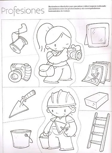 LOS OFICIOS LAMINAS PARA PINTAR Y RECORTAR