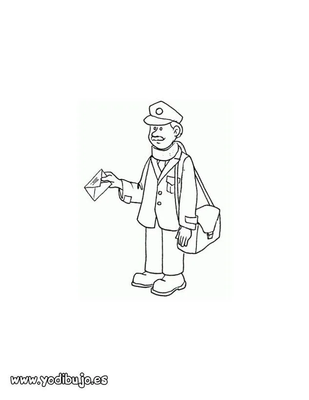Oficios y profesiones: Dibujos para pintar, un cartero para imprimir Oficios y profesiones: Dibujos para pintar, un cartero para imprimir