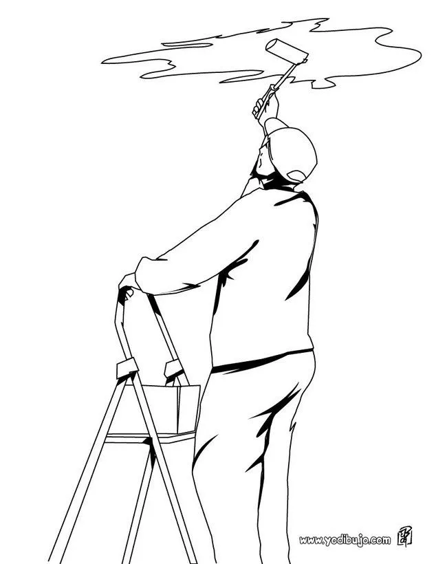 Oficios y profesiones: Dibujos para pintar, un pintor para imprimir Oficios y profesiones: Dibujos para pintar, un pintor para imprimir