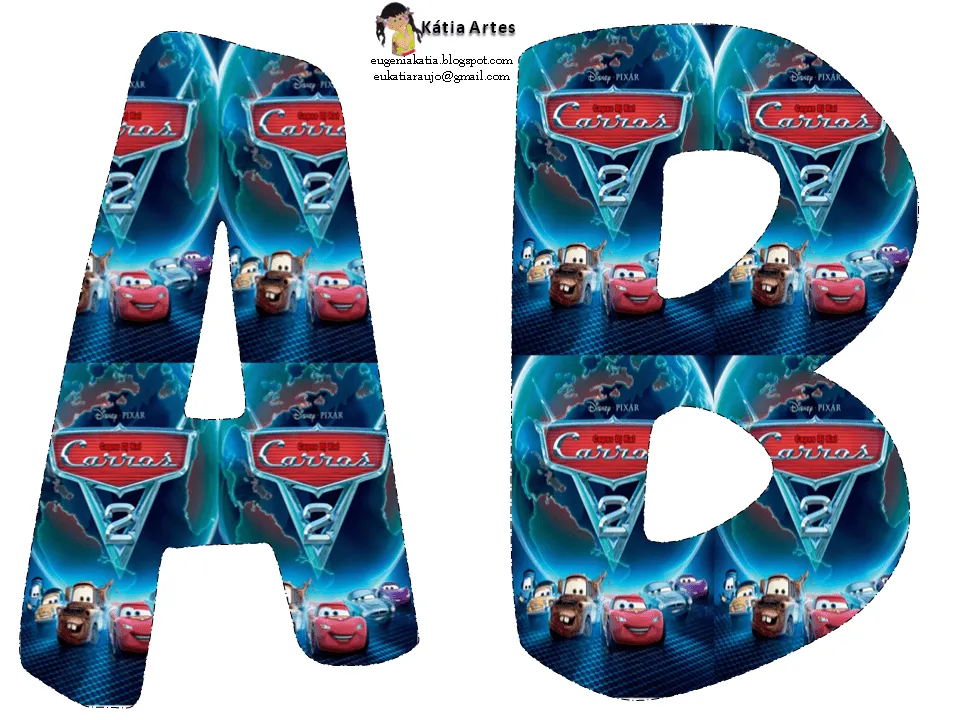 Oh my Alfabetos!: Alfabeto de Cars en fondo azul. Oh my Alfabetos!: Alfabeto de Cars en fondo azul.