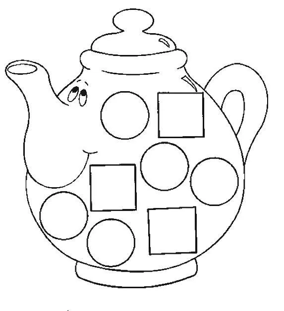 FIGURAS GEOMÉTRICAS PARA COLOREAR: UNA TETERA | WEB PEDAGÓGICA ...