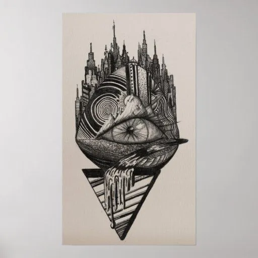 Ojo, dibujo de lápiz abstracto póster | Zazzle Ojo, dibujo de lápiz abstracto póster | Zazzle