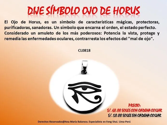 El Ojo de Horus, es un símbolo de características mágicas ...