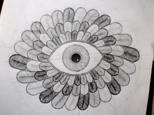 ojo con plumas a lapiz | Flickr - Photo Sharing!