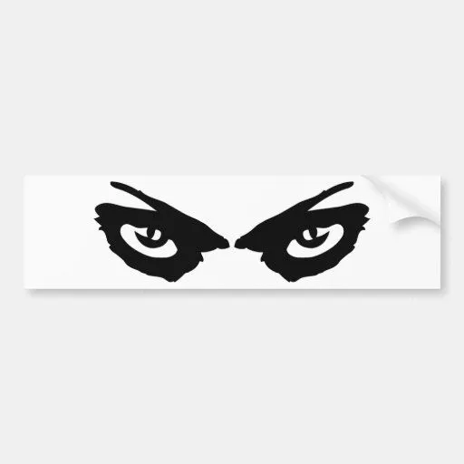 icono enojado de los ojos etiqueta de parachoque de Zazzle. icono enojado de los ojos etiqueta de parachoque de Zazzle.