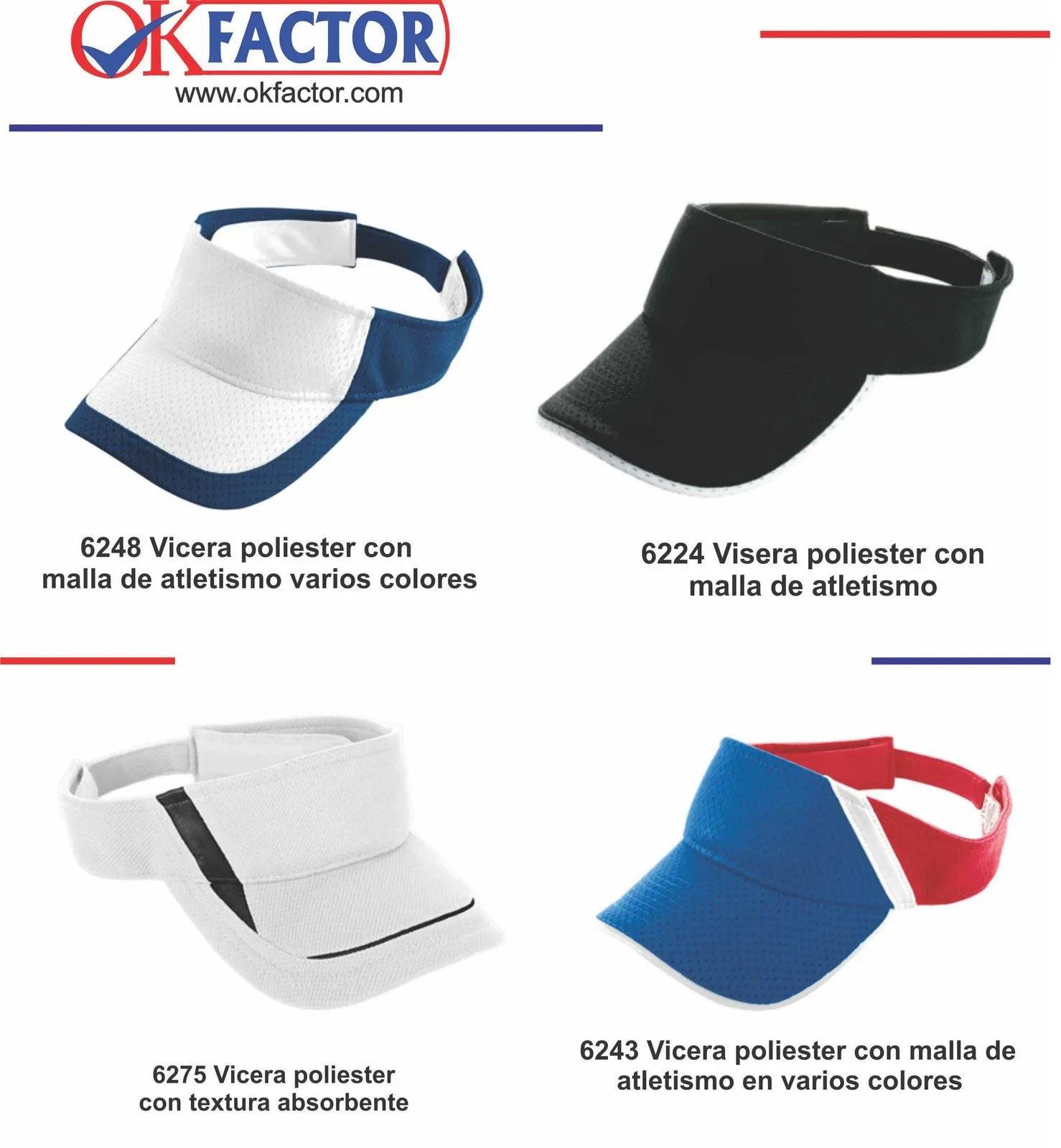 OK FACTOR Servicios Promocionales: Gorras y Viceras en Varios Estilos OK FACTOR Servicios Promocionales: Gorras y Viceras en Varios Estilos