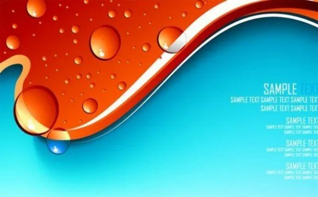 Ola roja en fondo azul con gotas de agua | Descargar Vectores gratis Ola roja en fondo azul con gotas de agua | Descargar Vectores gratis