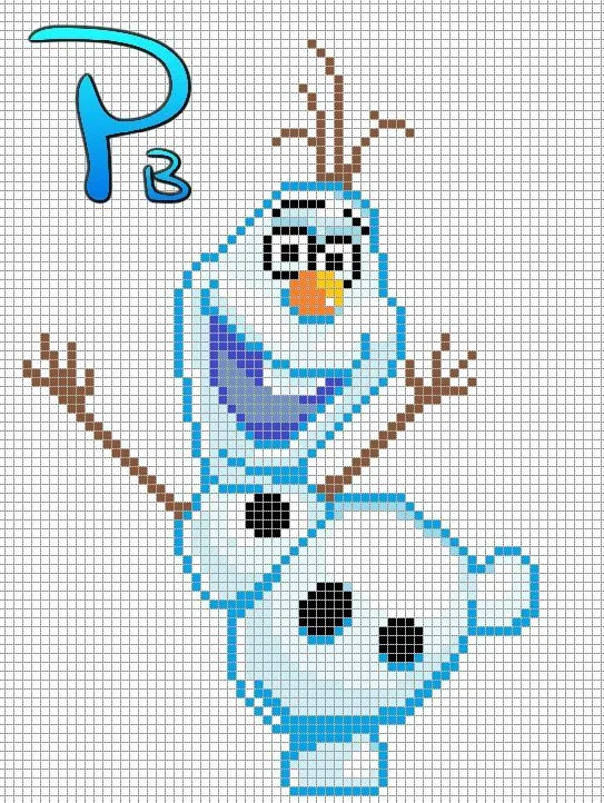 Olaf Frozen perler pattern - Patrones Beads / Plantillas para Hama ...