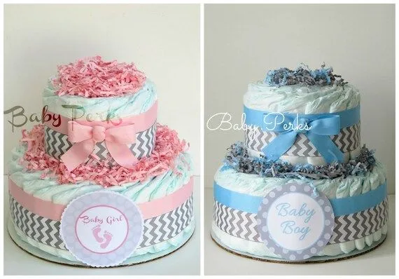 ON SALE Pink and Grey Baby Shower . Blue and Grey por MsPerks ON SALE Pink and Grey Baby Shower . Blue and Grey por MsPerks