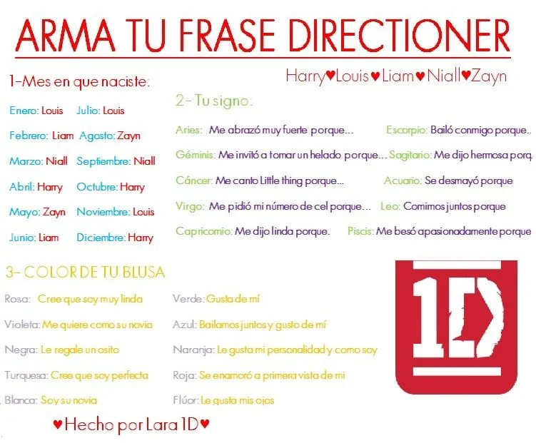 one direction : ARMA TU FRASE DIRECTIONER