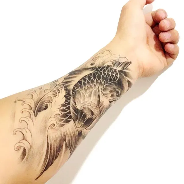 Online Shop Tatuaje temporal dibujo gran pez carpa tatuaje falso ...