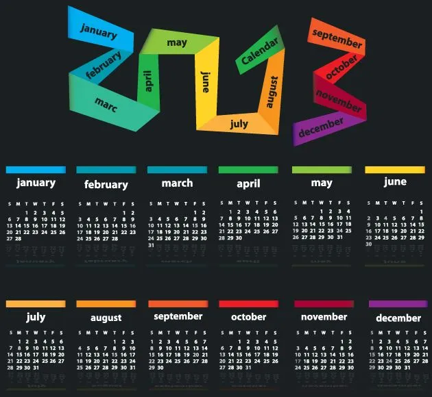 5 Opciones creativas de Calendarios 2013 vectorizados – Puerto ...