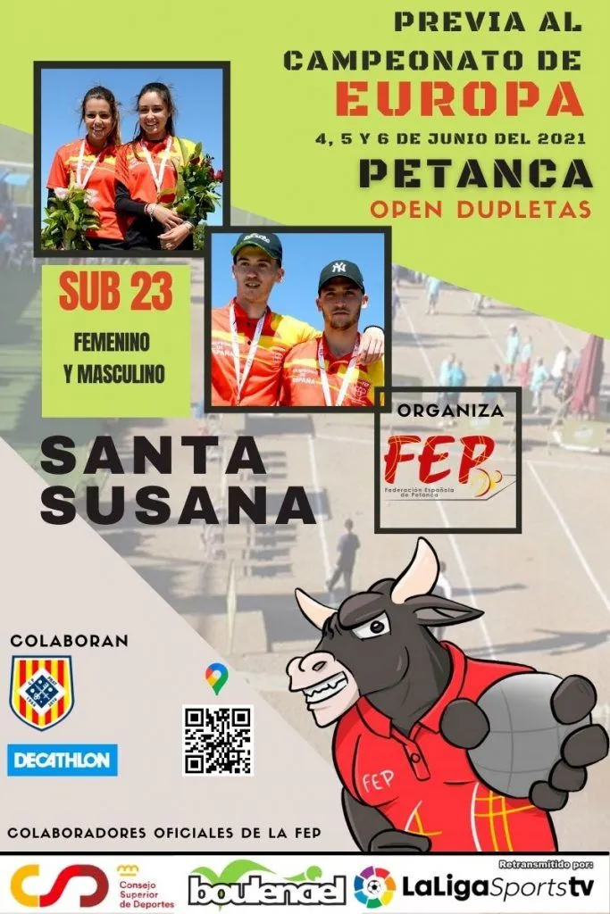 OPEN DUPLETAS – SUB 23 (MASCULINO/FEMENINO) – VETERANOS +55 – Federación Española de Petanca OPEN DUPLETAS – SUB 23 (MASCULINO/FEMENINO) – VETERANOS +55 – Federación Española de Petanca
