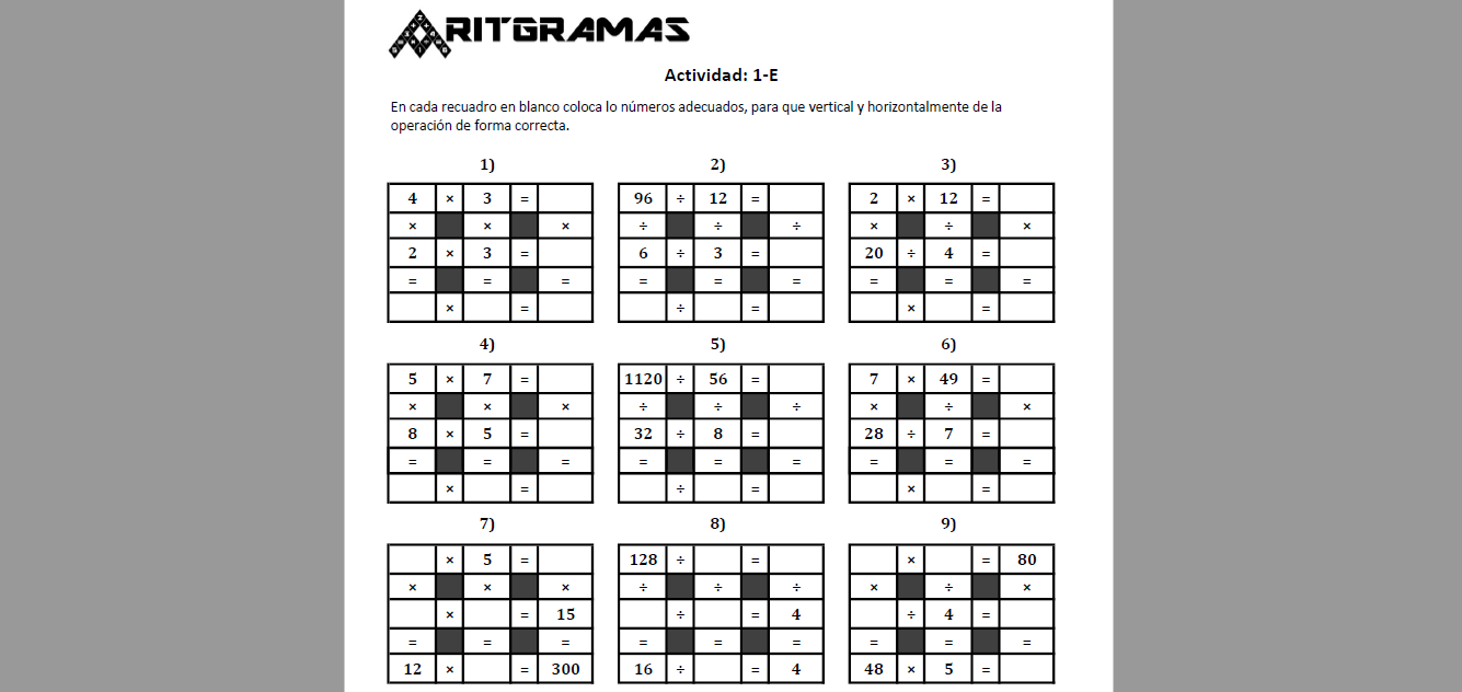 Operaciones Básicas en PDF | Diversidad de Puzzles Matemáticos. Operaciones Básicas en PDF | Diversidad de Puzzles Matemáticos.