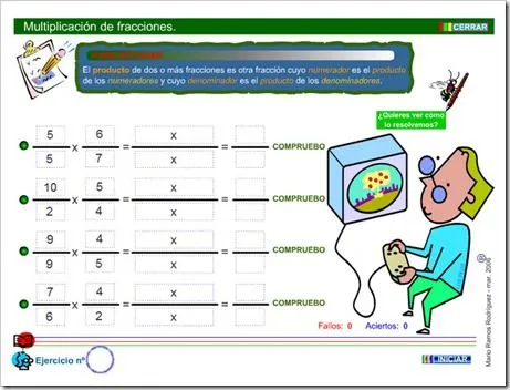 Operaciones con fracciones: suma, resta, multiplicación y división ... Operaciones con fracciones: suma, resta, multiplicación y división ...