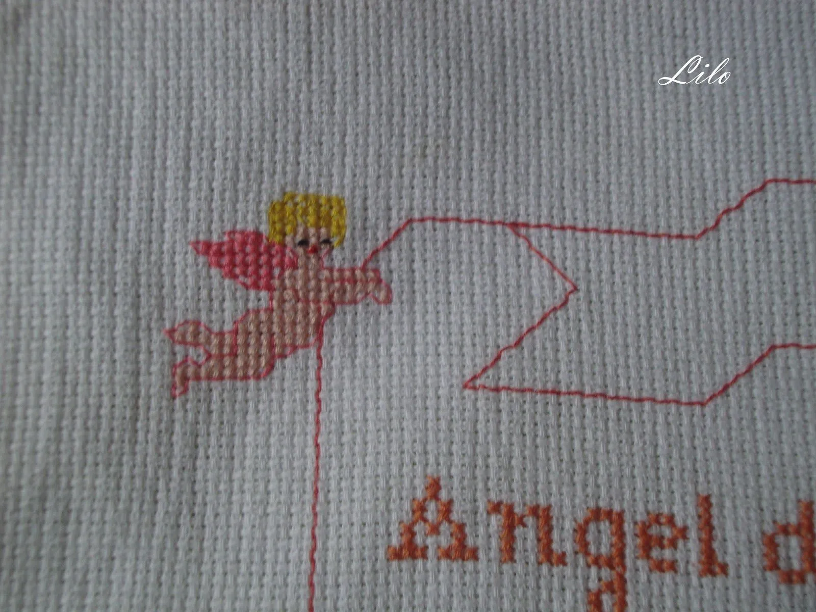 Oracion del angel dela guarda en punto de cruz - Imagui