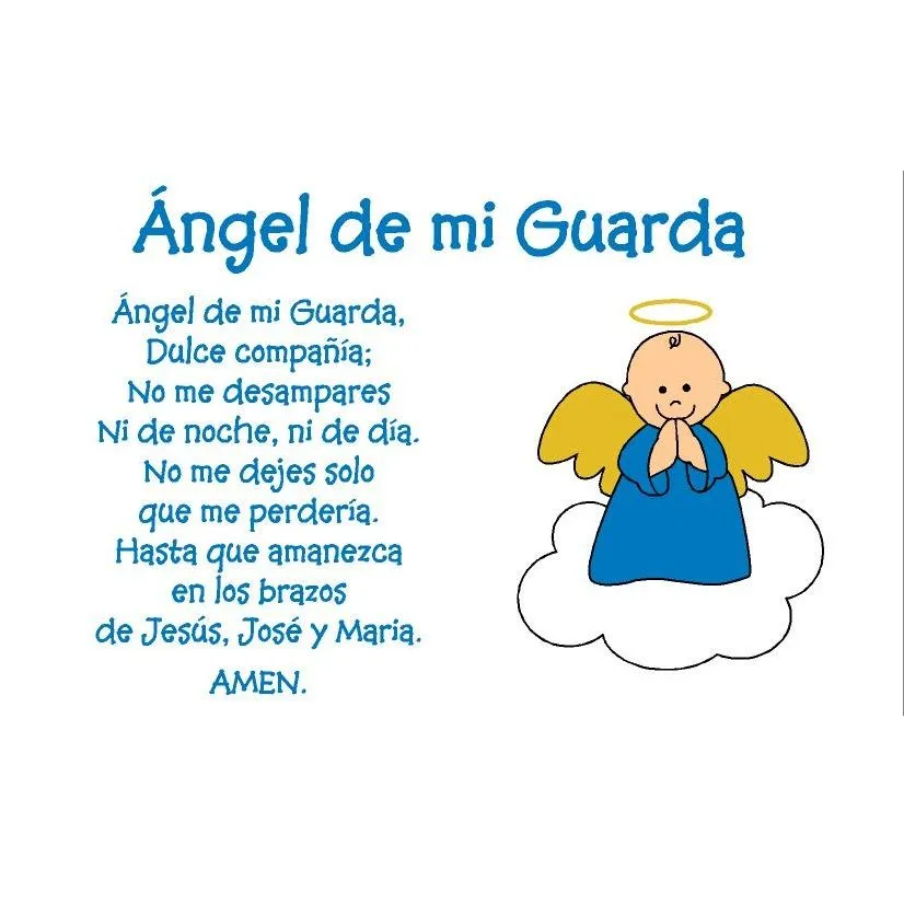 Oracion angel de mi guarda para niños - Imagui