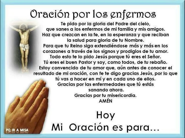 Oracion por los enfermos | buenas vibras | Pinterest Oracion por los enfermos | buenas vibras | Pinterest