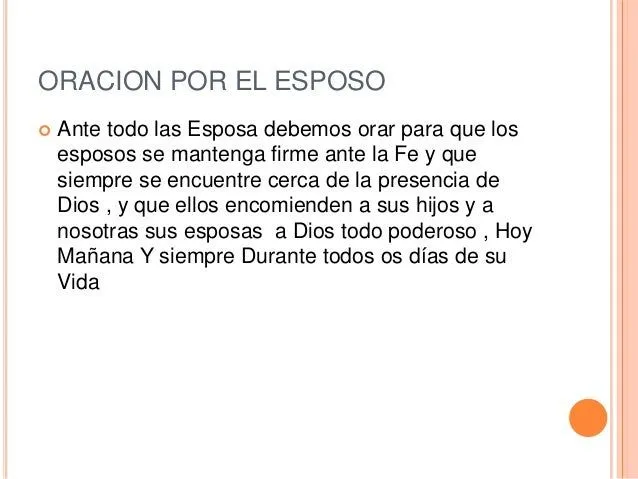 Oracion por el esposo
