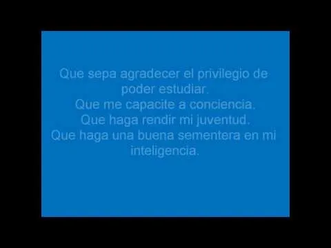 ORACION DEL BUEN ESTUDIANTE.wmv - YouTube