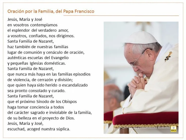 Oración por la Familia, del Papa Francisco http://opusdei.es/es-es ... Oración por la Familia, del Papa Francisco http://opusdei.es/es-es ...