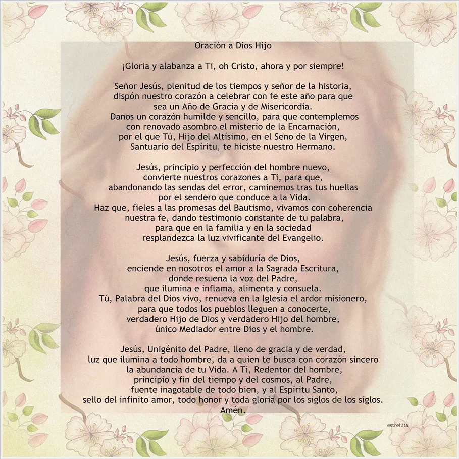 Oración al Hijo de Dios - Juan Pablo II | DERECHO A VIVIR Y SER AMADO