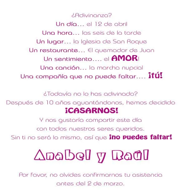 Poemas para invitación de bodas religiosas - Imagui Poemas para invitación de bodas religiosas - Imagui