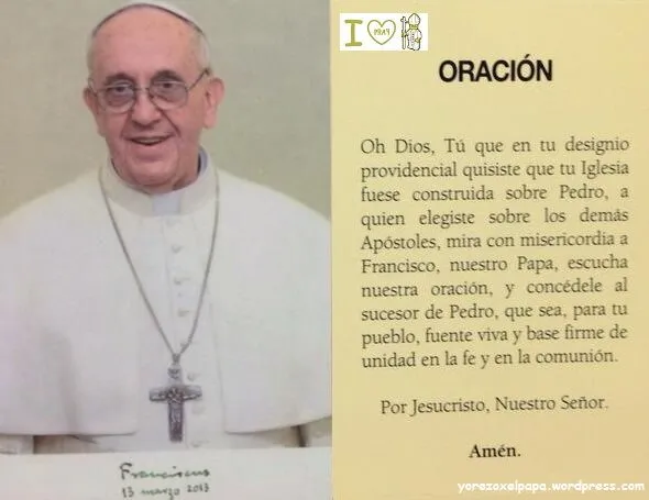 Oración por el Papa Francisco_yorezoxelapapa | YoRezoXelPapa Oración por el Papa Francisco_yorezoxelapapa | YoRezoXelPapa