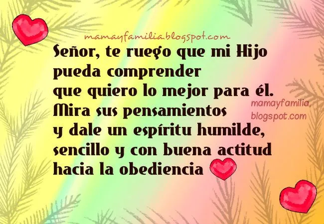 Oración para Pedir que mi Hijo sea Obediente - Mamá y Familia Oración para Pedir que mi Hijo sea Obediente - Mamá y Familia
