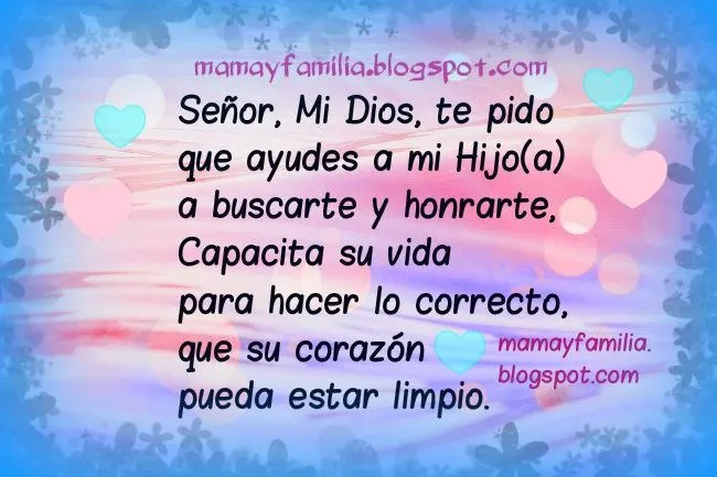 Oración por Pureza de mi hijo o hija - Mamá y Familia Oración por Pureza de mi hijo o hija - Mamá y Familia