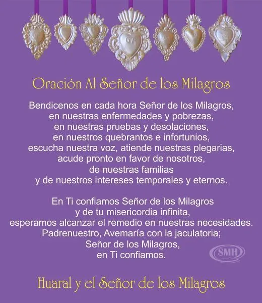 Oracion al señor de los milagros - Imagui