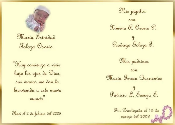 Frases de bautizo de bebé - Imagui