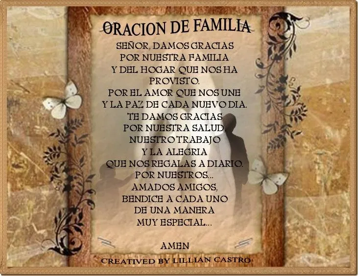 Oraciones de la familia - Imagui