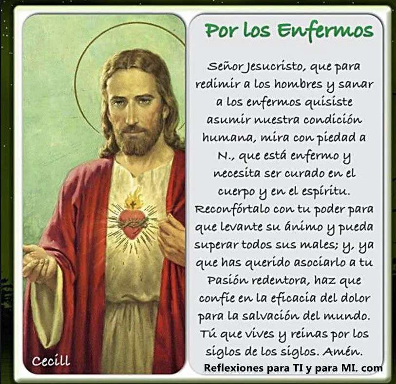 Oraciones para TI y para MÍ: POR LOS ENFERMOS ... Oraciones para TI y para MÍ: POR LOS ENFERMOS ...