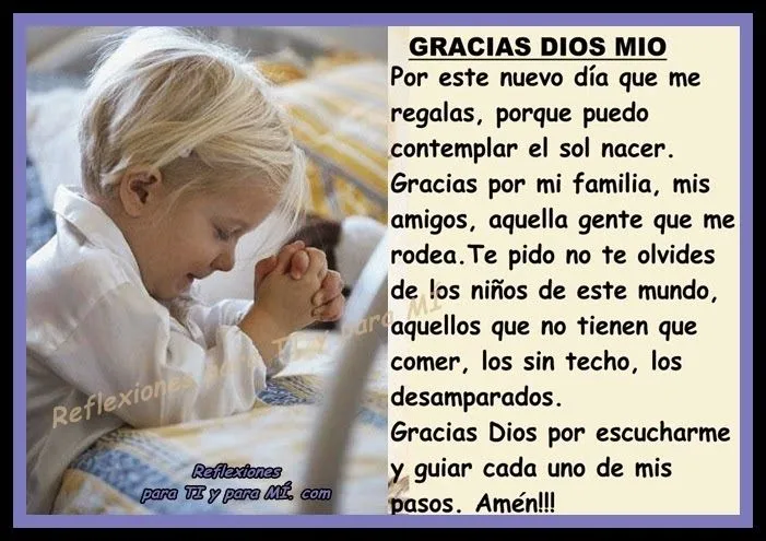 Oraciones para TI y para MÍ: ** GRACIAS DIOS MÍO Por este nuevo ...