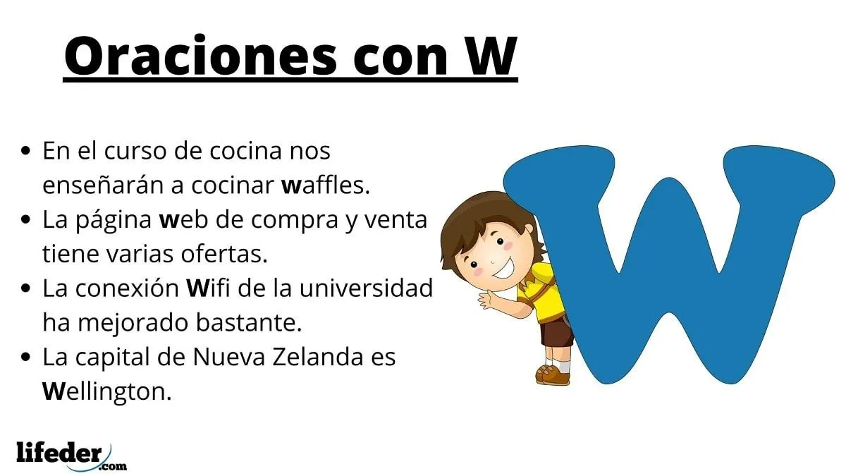 Oraciones con w: ejemplos y reglas de uso