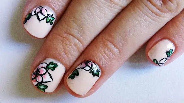 Orchid style: Nails | Tutorial One Stroke Flower manicure , Easy ... Orchid style: Nails | Tutorial One Stroke Flower manicure , Easy ...
