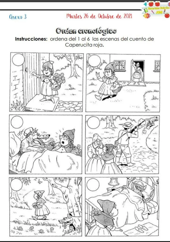 ordena del 1 al 6las escenas del cuento de Caperucita roja.es de español - Brainly.lat ordena del 1 al 6las escenas del cuento de Caperucita roja.es de español - Brainly.lat