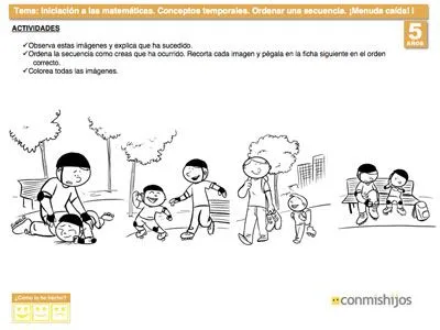 Ordena una secuencia. Ejercicios escolares