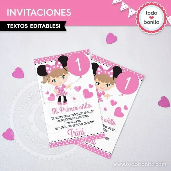 Orejas Minnie Rosa: invitación para imprimir - Todo Bonito Orejas Minnie Rosa: invitación para imprimir - Todo Bonito