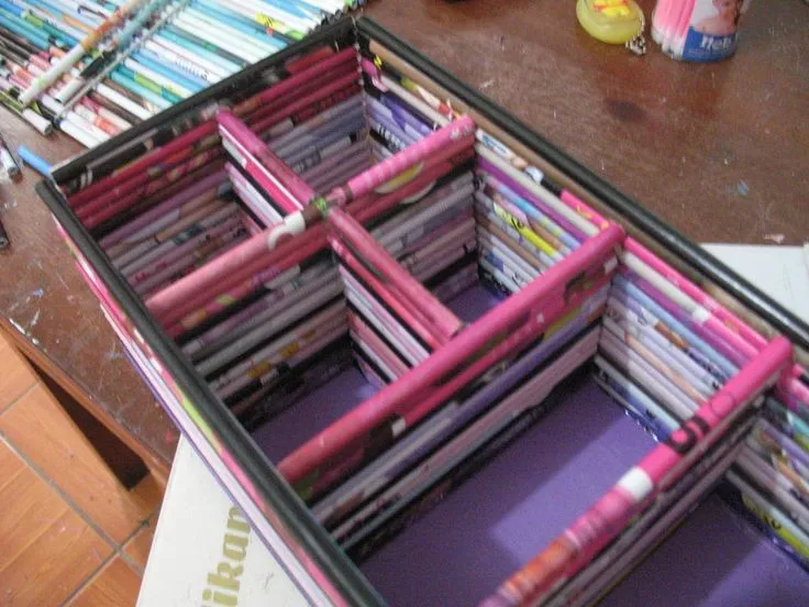 Organizador a partir de revistas recicladas (portacosmeticos ... Organizador a partir de revistas recicladas (portacosmeticos ...