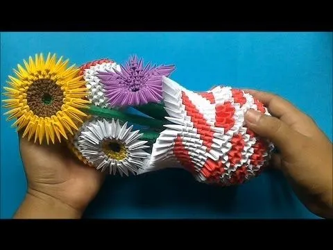 Origami 3D Arreglo floral - YouTube