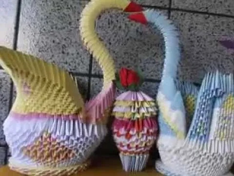 origami 3d cesta e pato de papel - YouTube